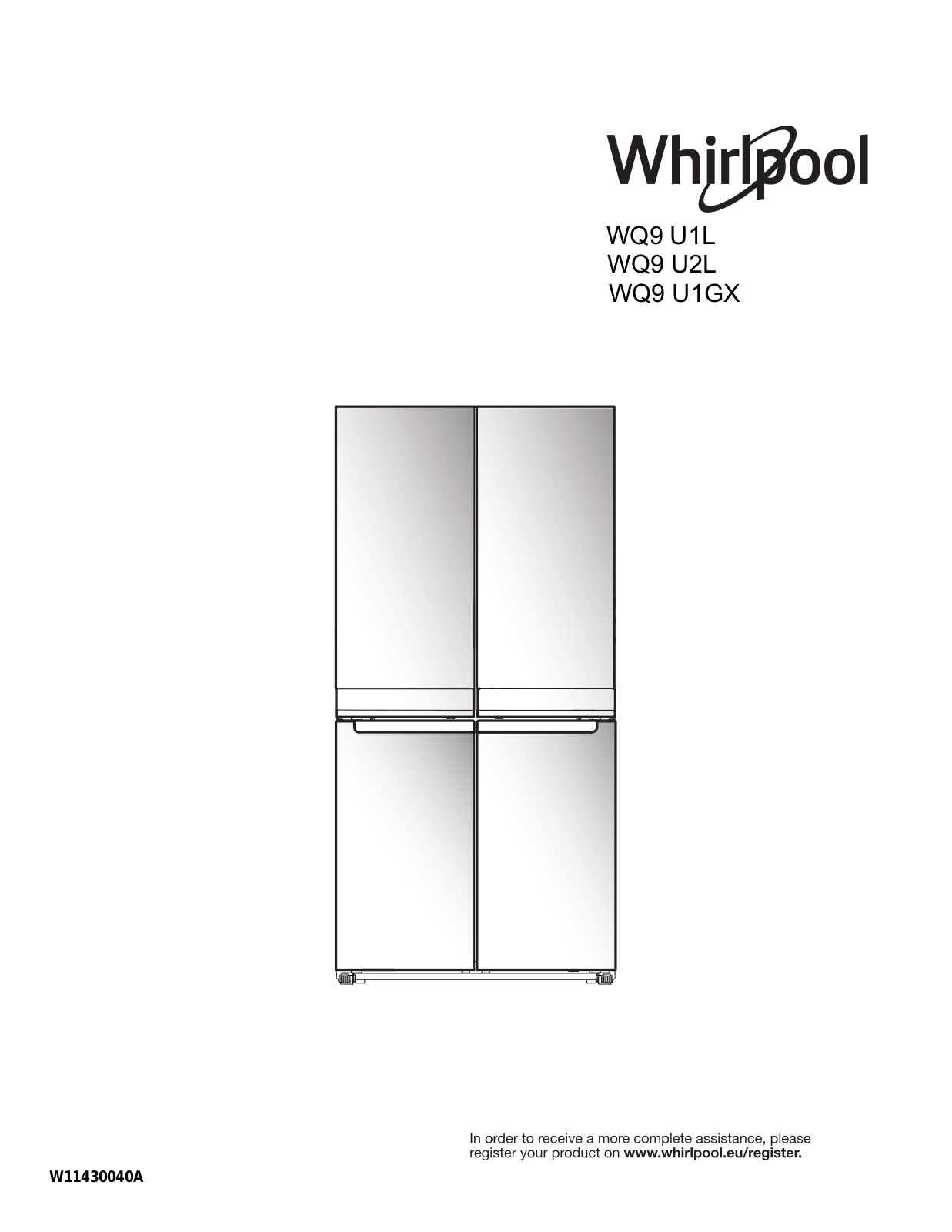 WHIRLPOOL WQ9 U1L User Manual