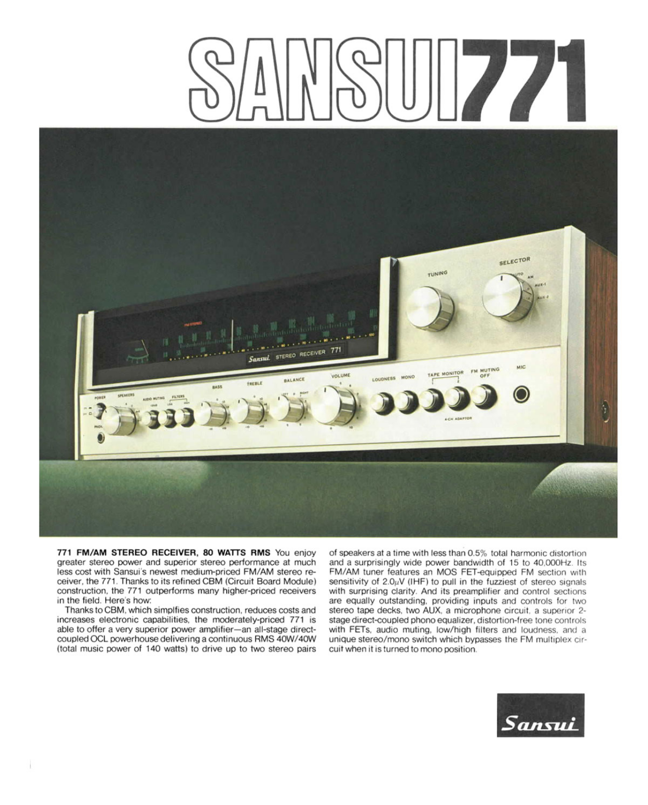 Sansui 771 Brochure