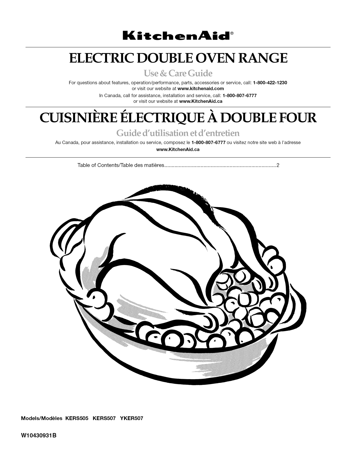 KitchenAid YKFED500ESS0, YKER507XSS04, YKER507XSS02, KFED500EBL00, KERS507XSS02 Owner’s Manual