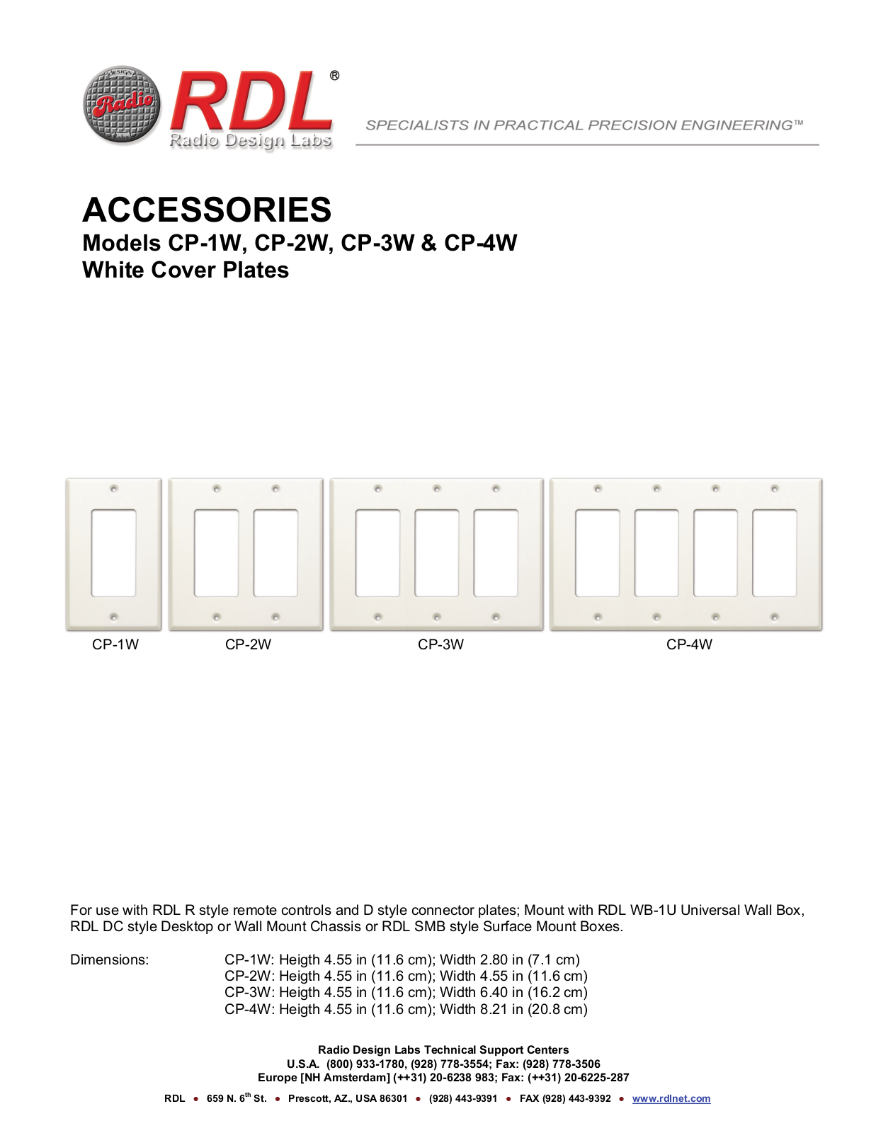 RDL CP-1-RDL Datasheet - ManualMachine.com