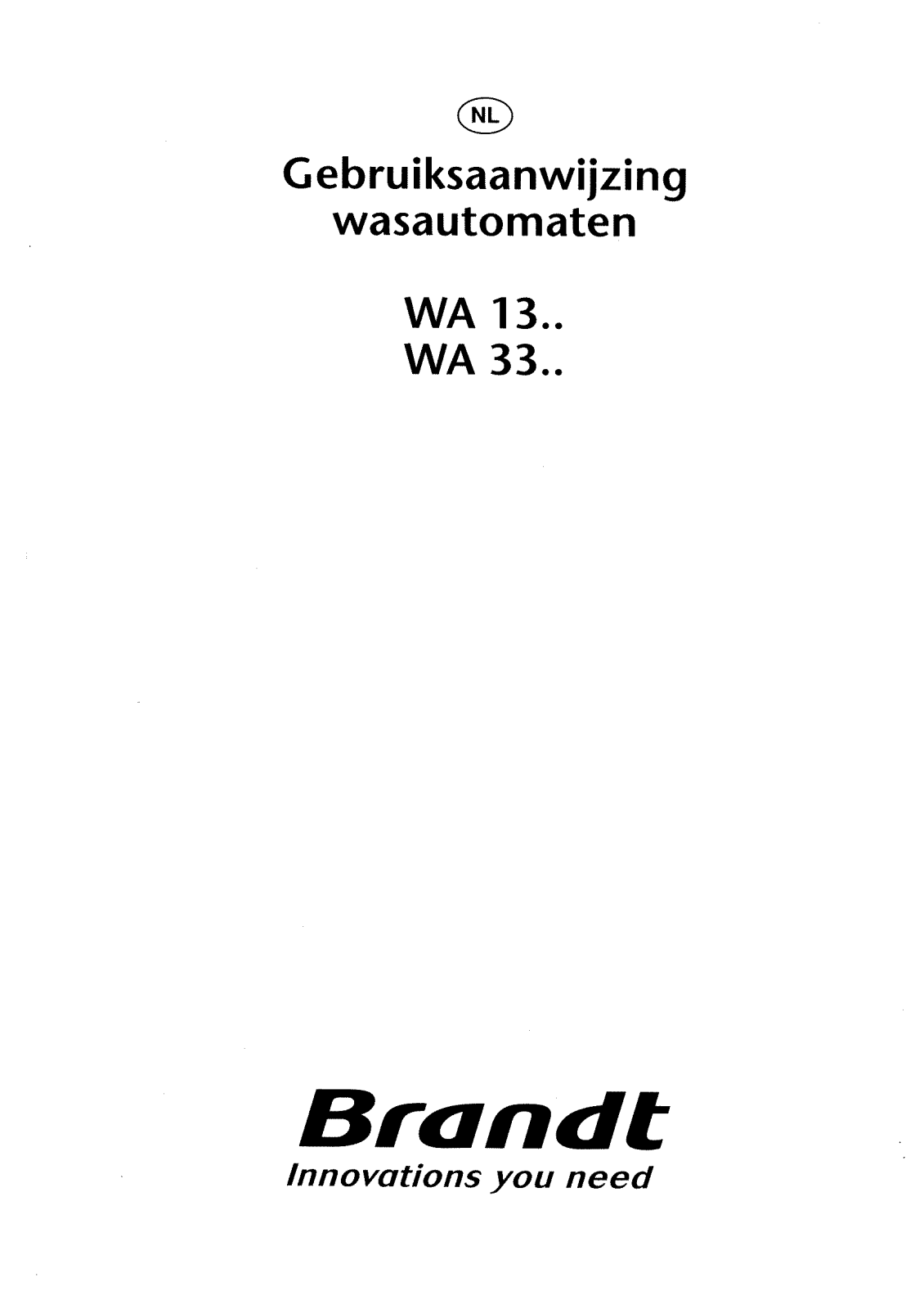 BRANDT WA3314 User Manual