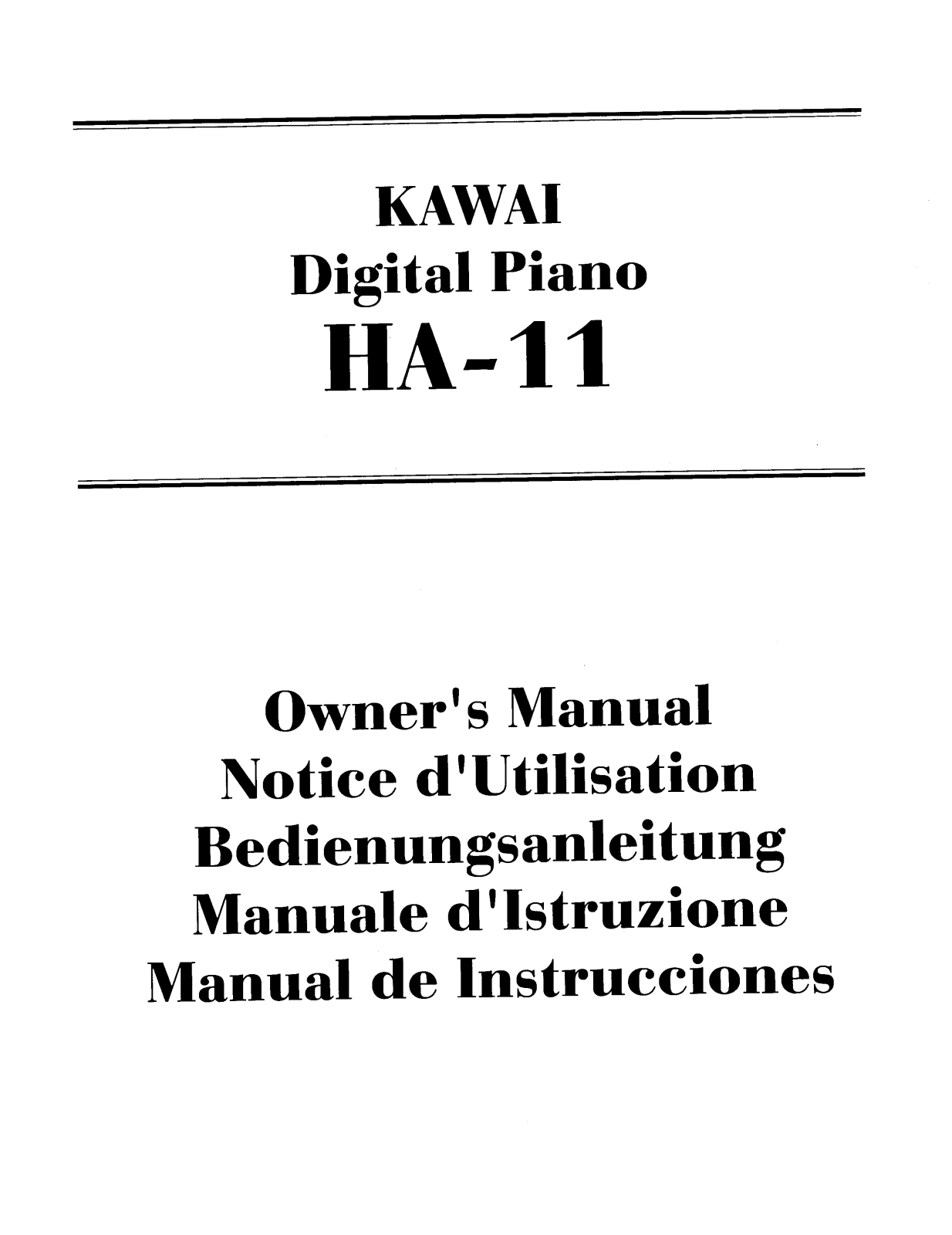 Kawai HA1 User Manual