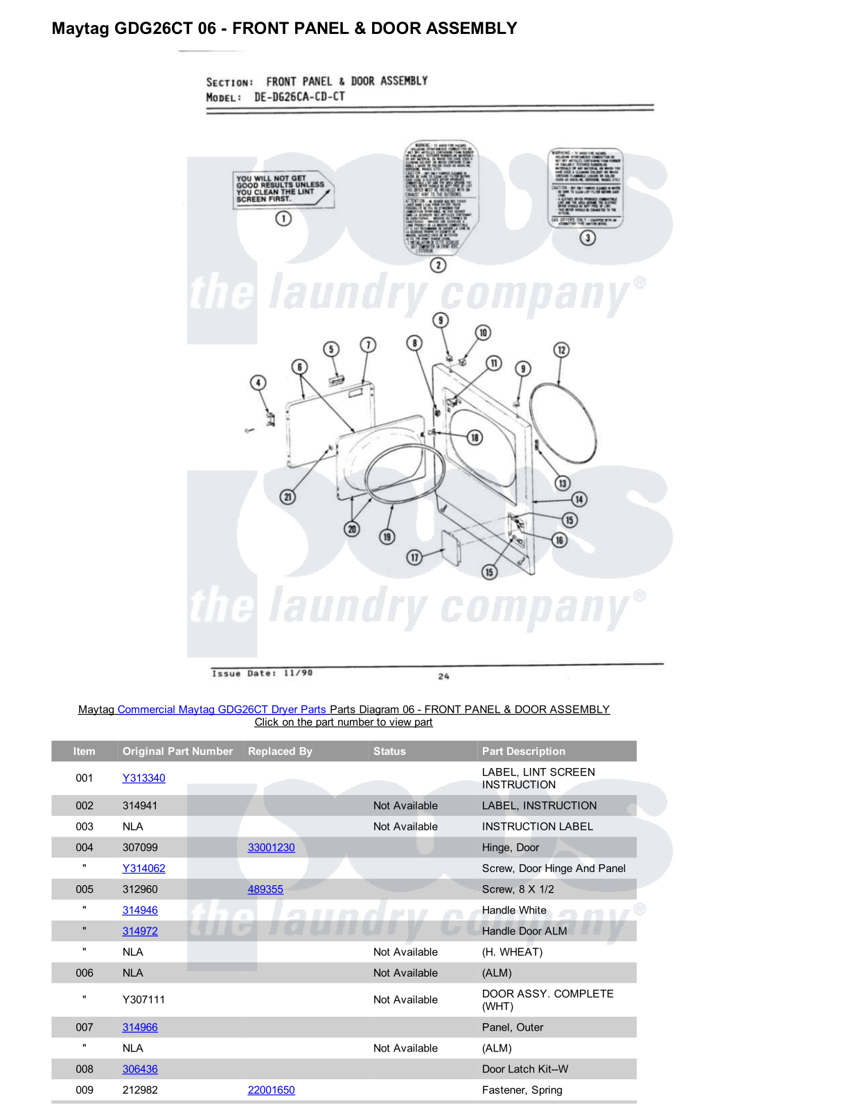 Maytag GDG26CT Parts Diagram