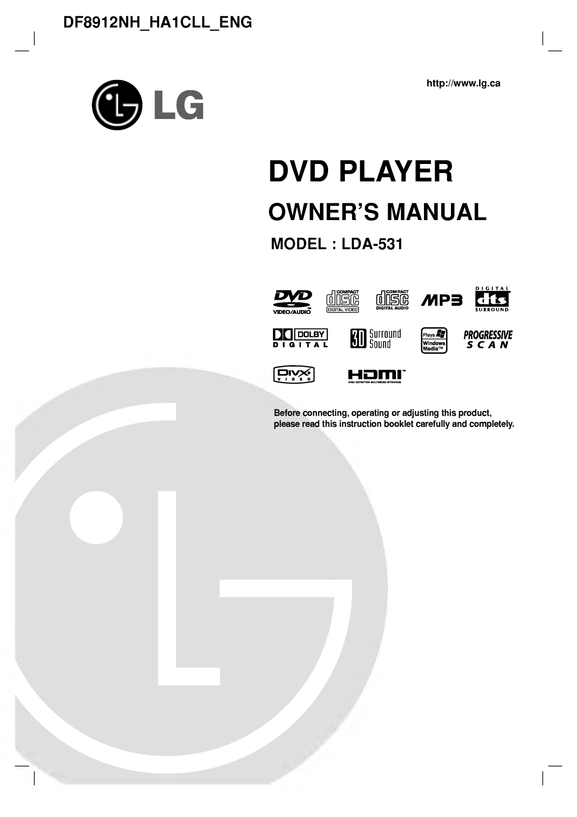LG DF8912NH Owner’s Manual