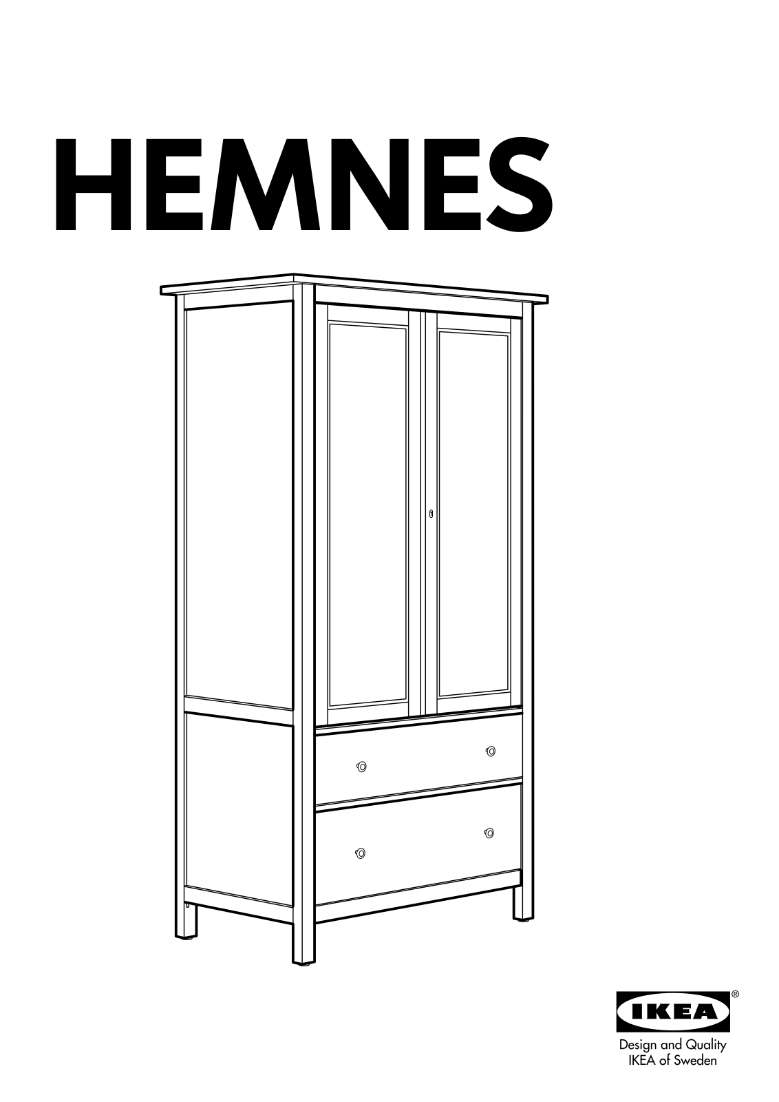 IKEA HEMNES WARDROBE W- 2 DRAWERS Assembly Instruction