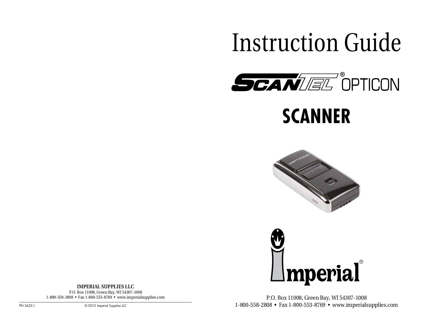 Imperial scantel opticon Instruction Manual