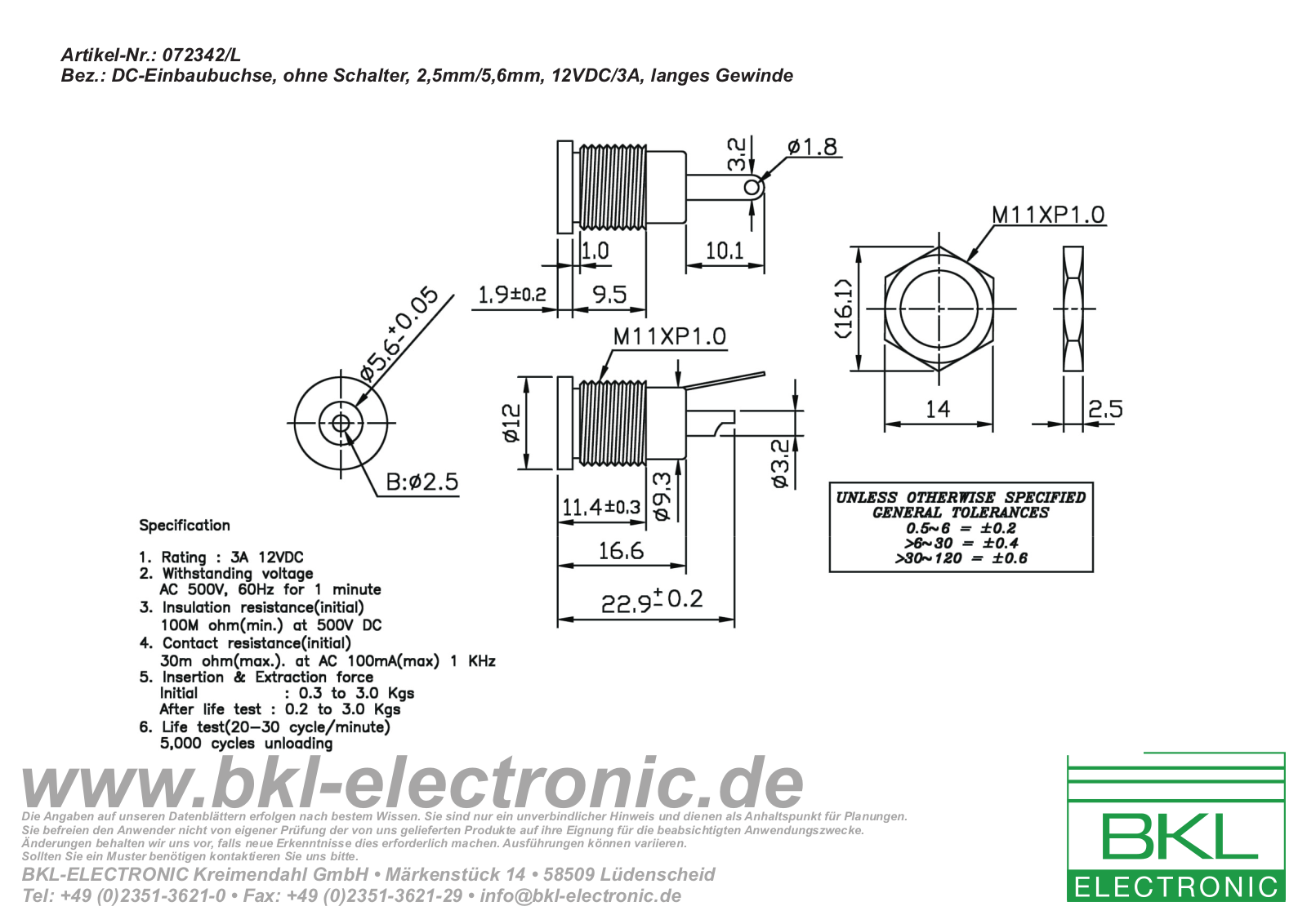 BKL DC 072342L Datasheet - ManualMachine.com