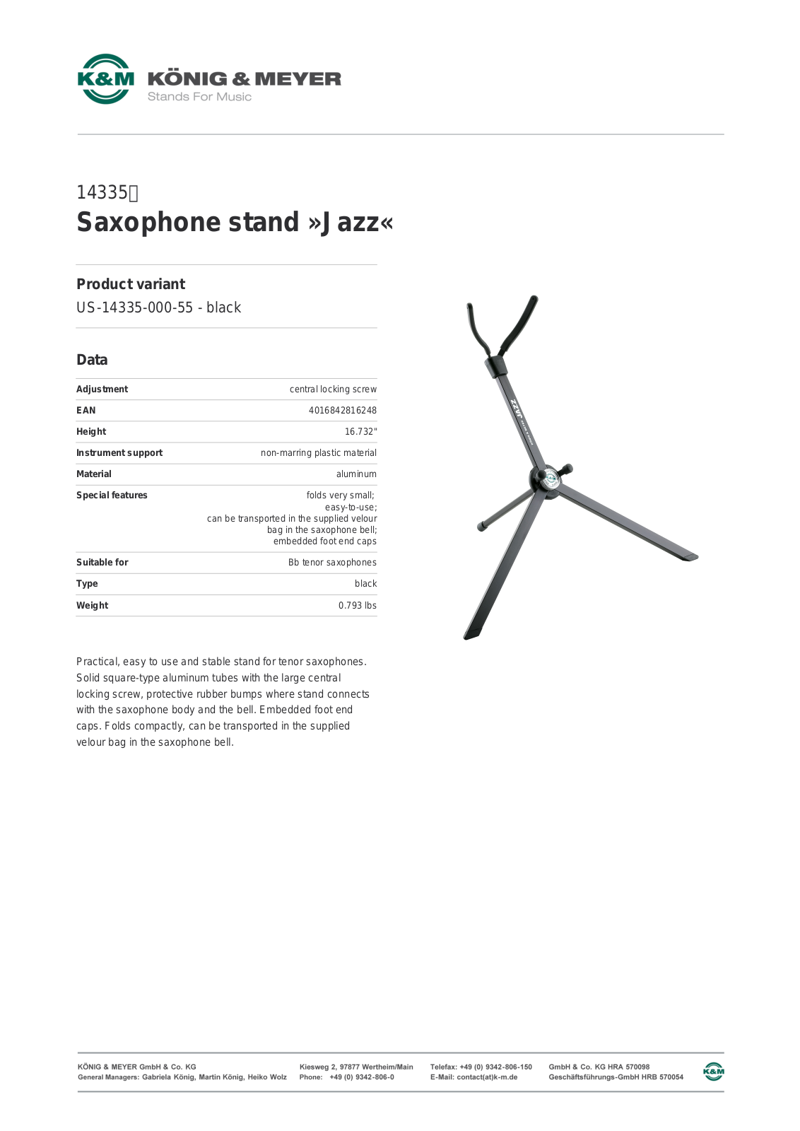 K&M 14335 Data Sheet