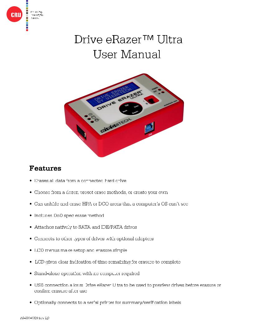 CRU Drive eRazer Ultra User Manual