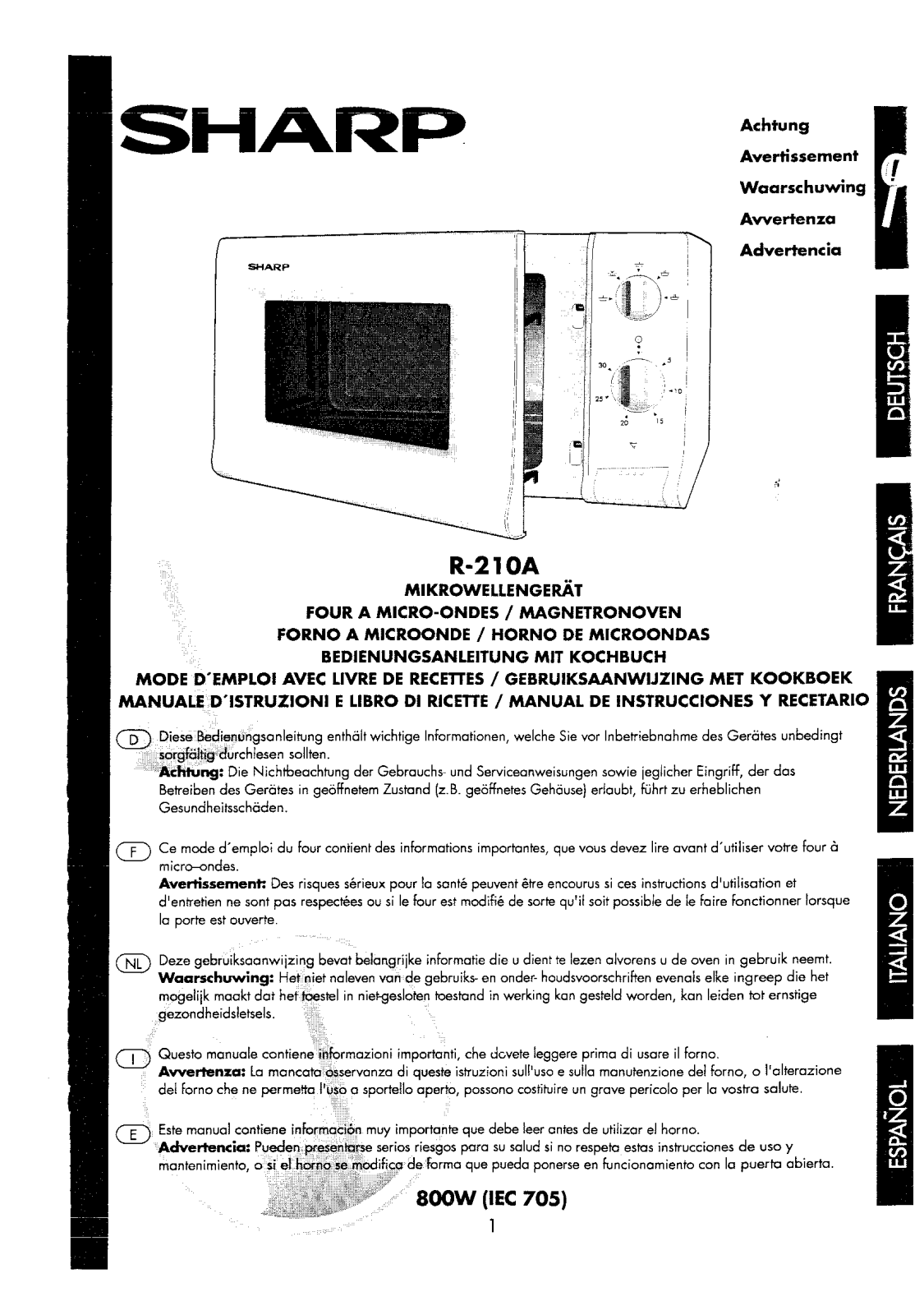 SHARP R-210A User Manual