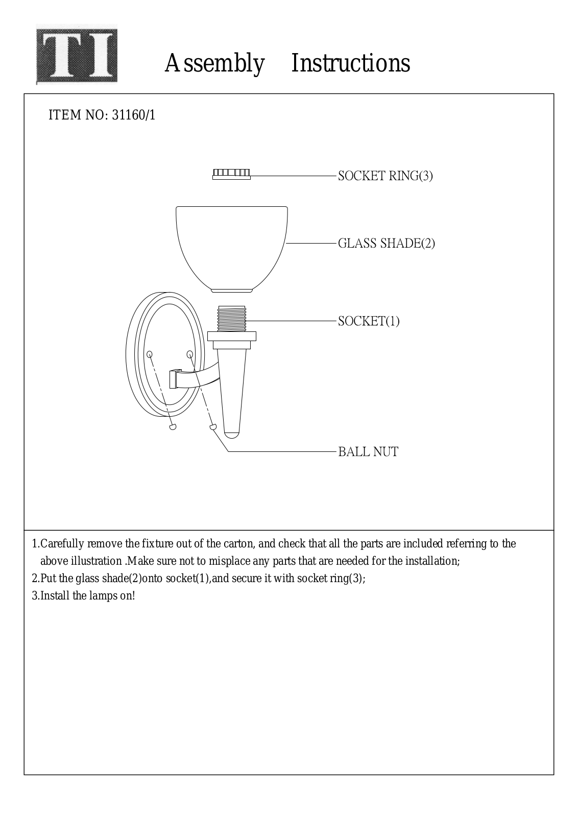 Triarch 31160-1 User Manual