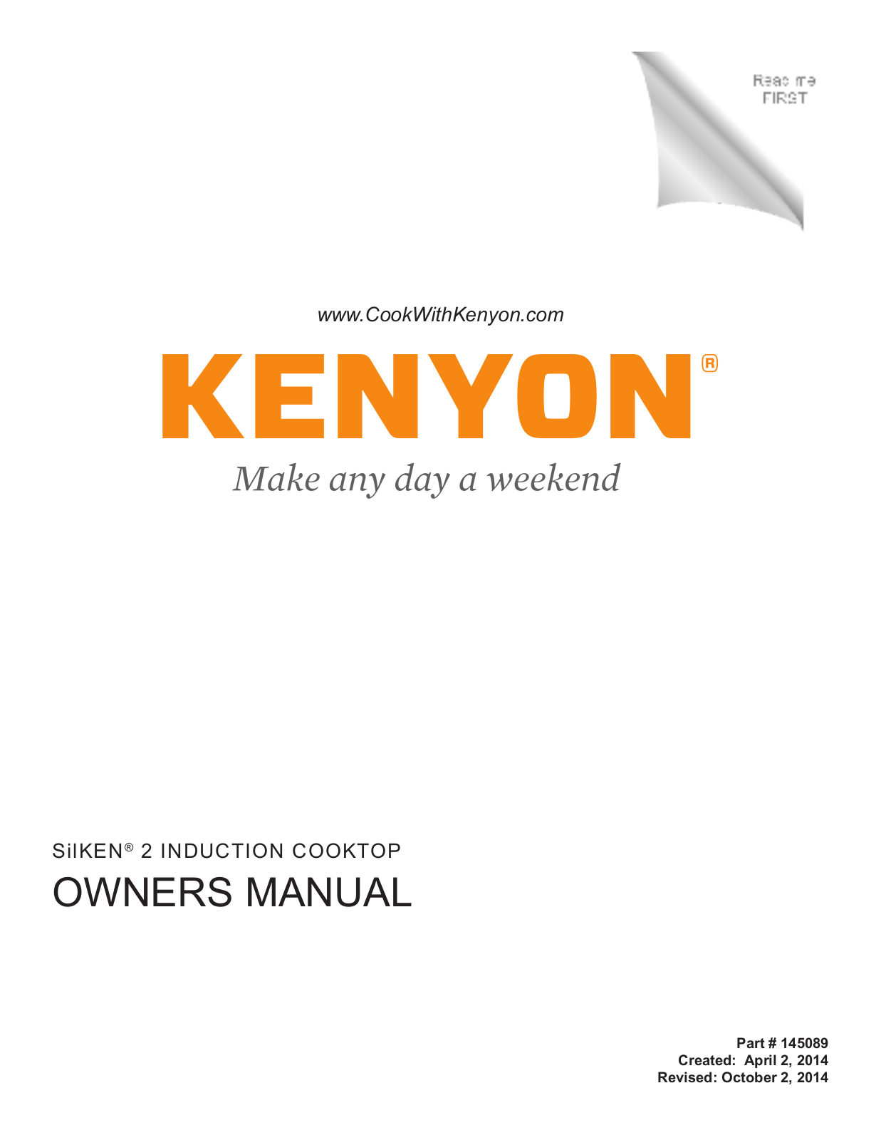 Kenyon B81325 User Manual