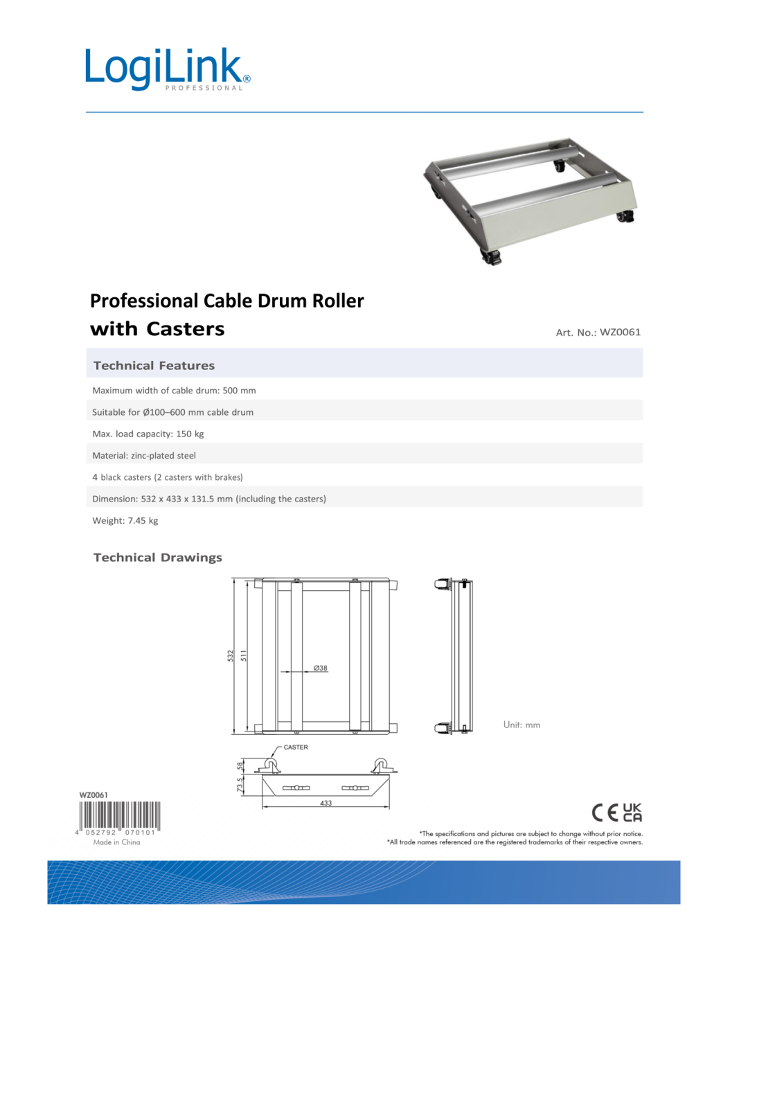 Logilink I-TOOL-CABDRUM-PRO Datasheet - ManualMachine.com