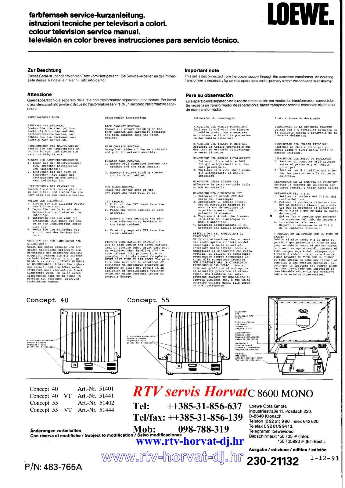 Loewe Contur M27 Schematic