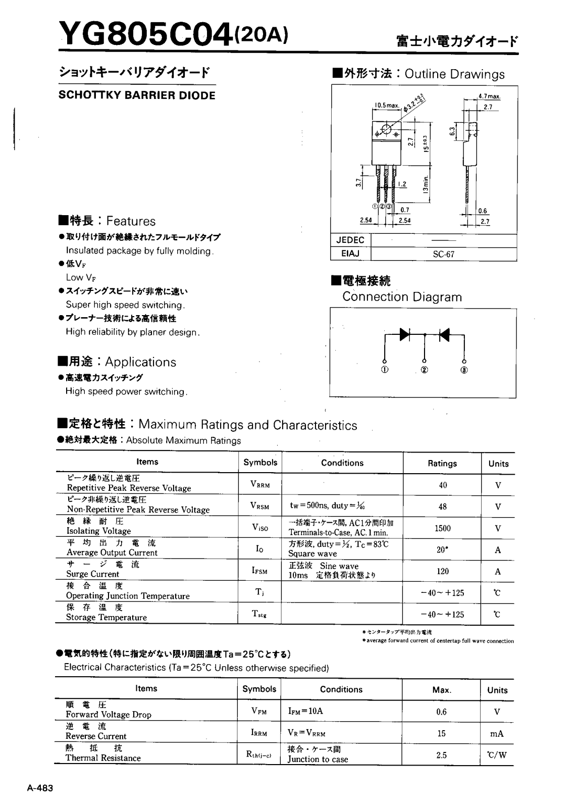 Collmer Semiconductor YG805C04 Datasheet