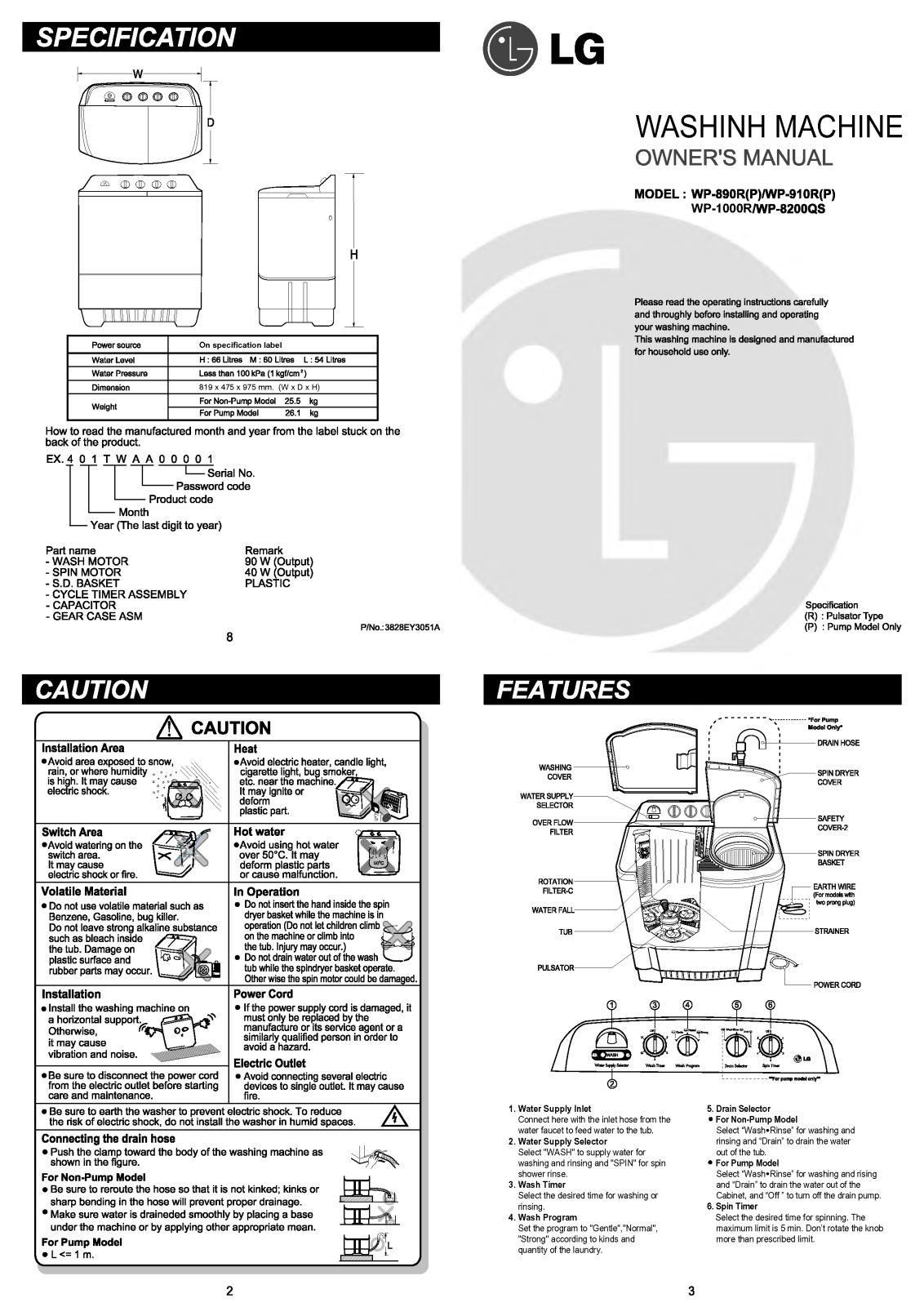 LG WP-8200QS User Manual