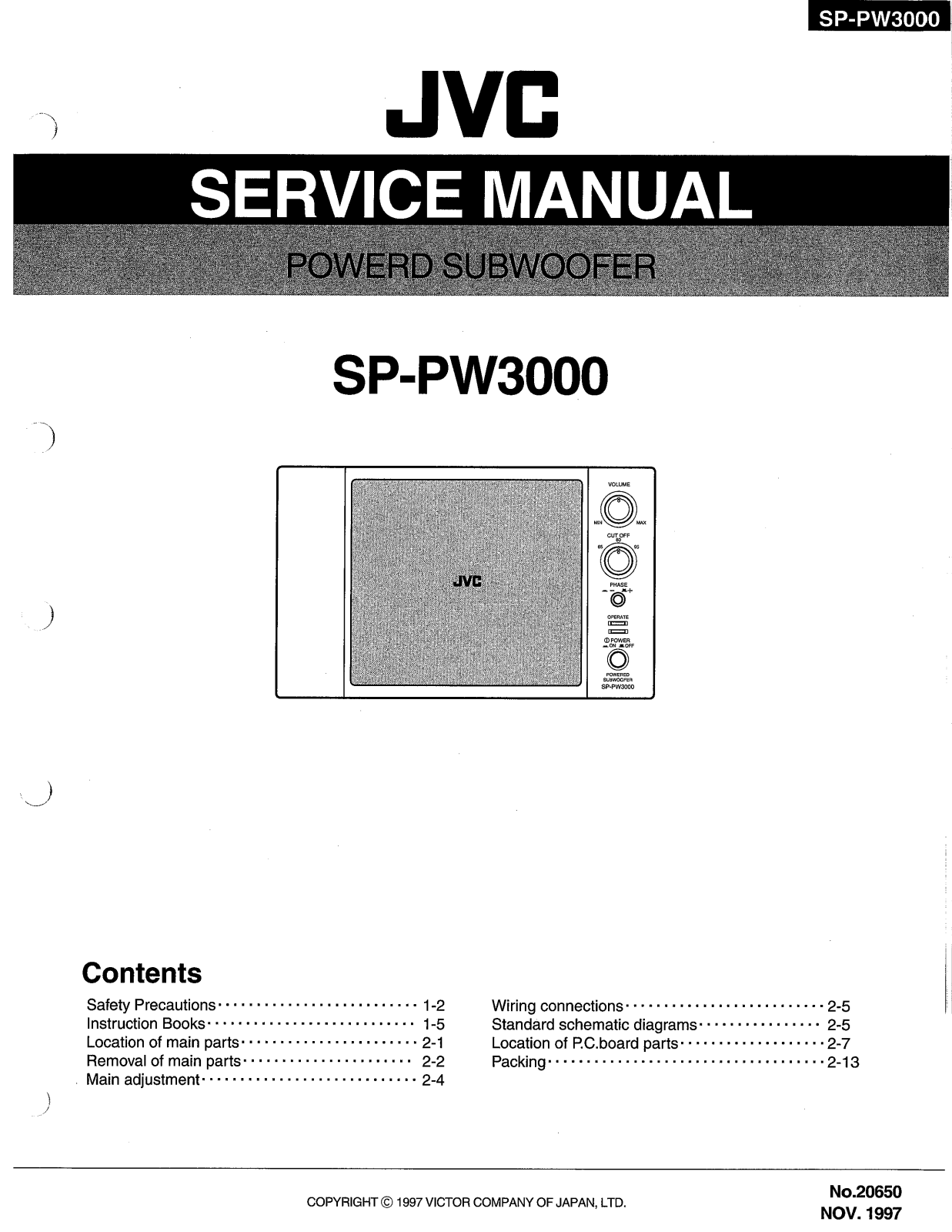 JVC SPPW-3000 Service manual