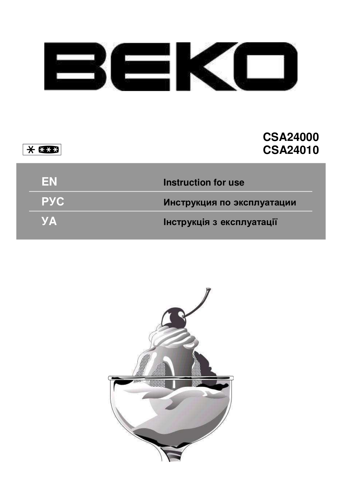 Beko CSA 24000 User manual