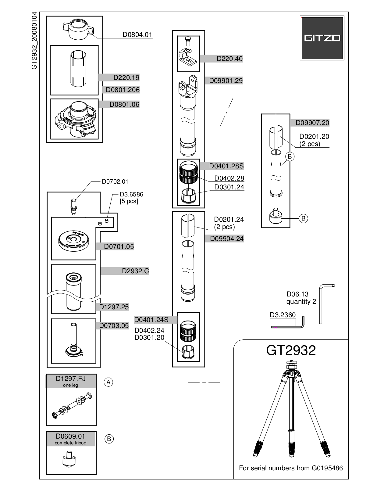 Gitzo GT2932 User Manual