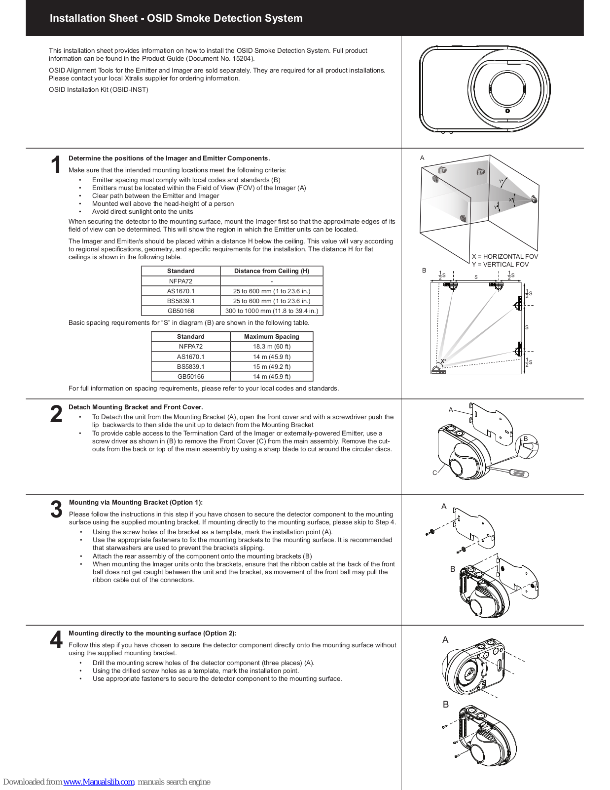 Xtralis OSID Installation Sheet - ManualMachine.com