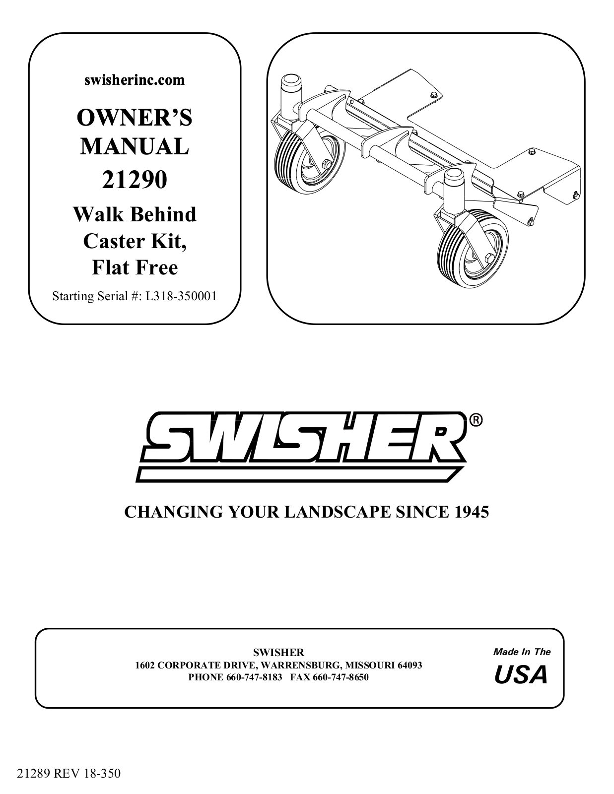 Swisher 21290 User Manual