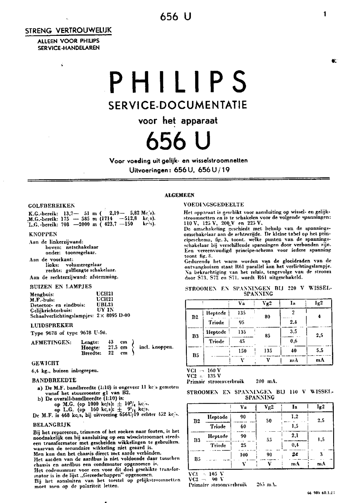 Philips 656-U Service Manual