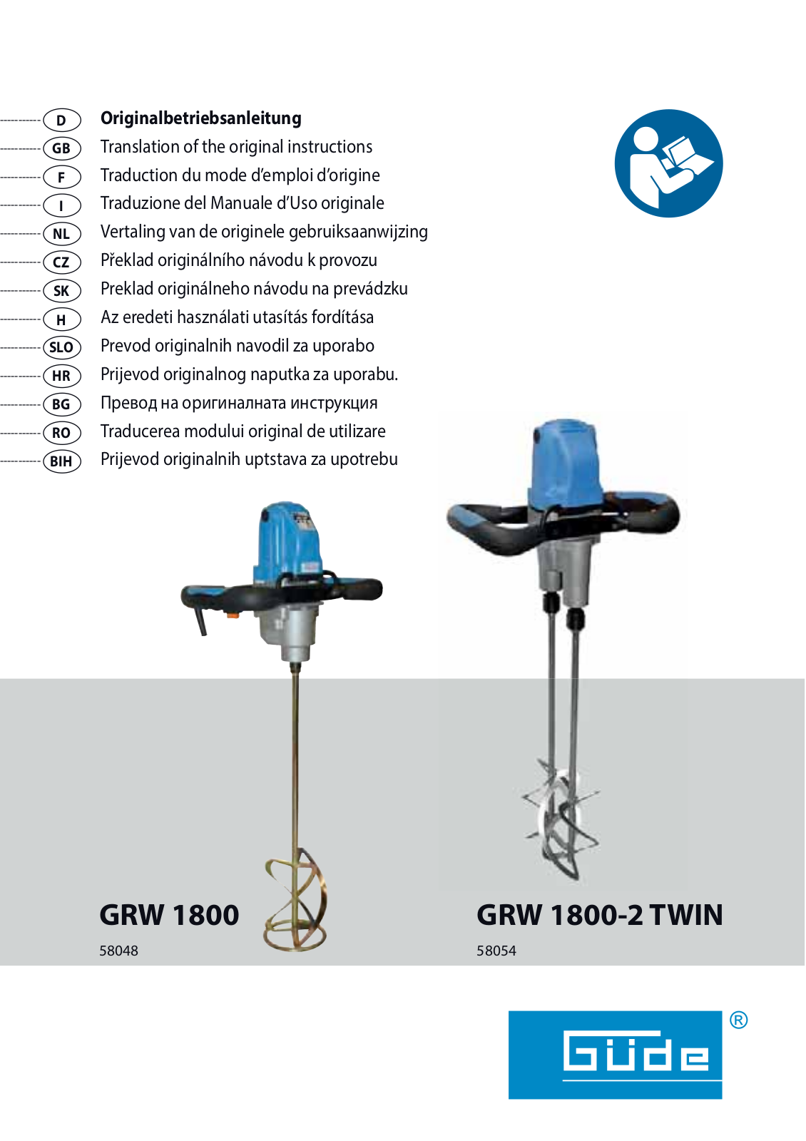 GÜDE GRW 1800 operation manual