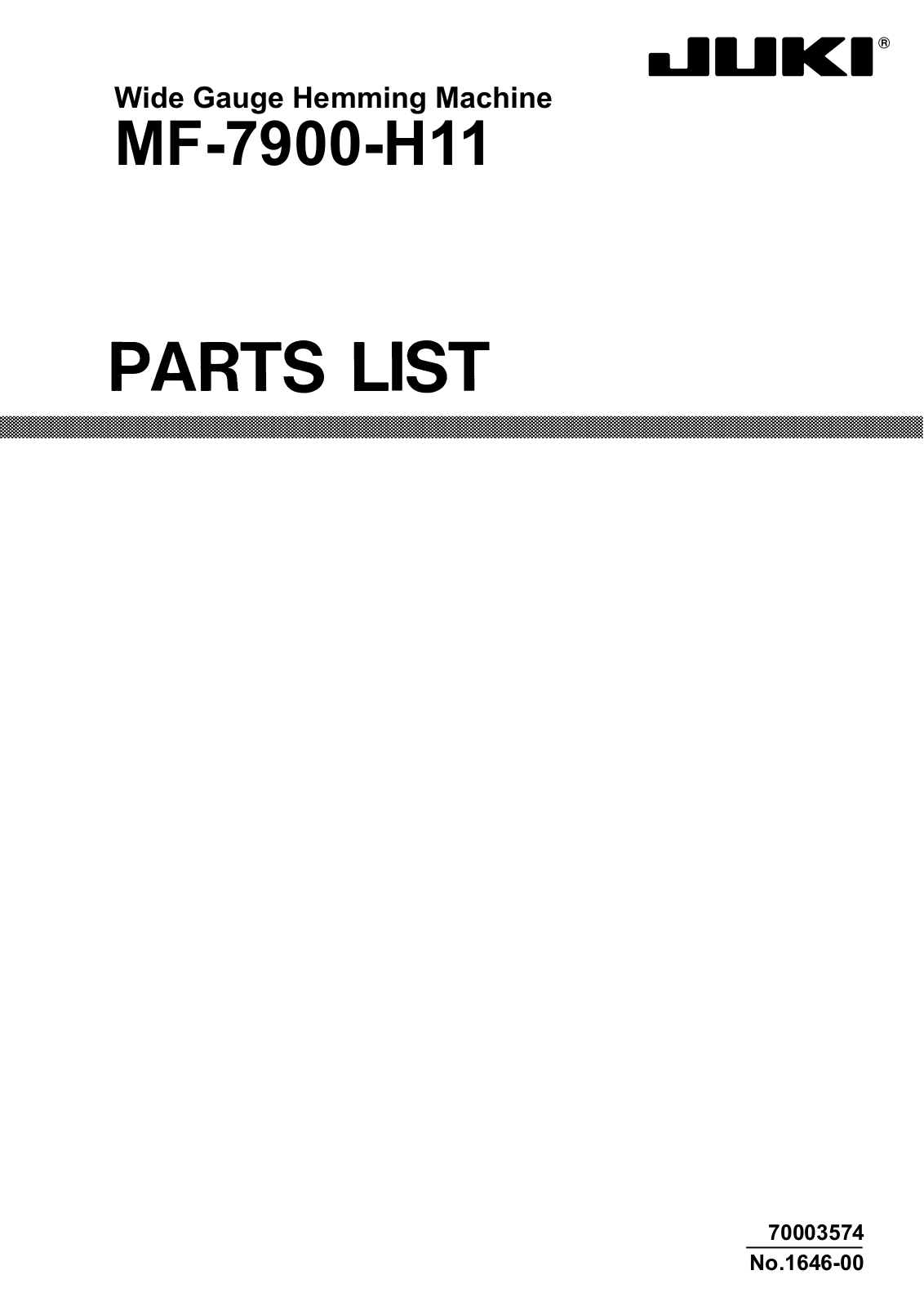 Juki MF7900H11 Parts Book