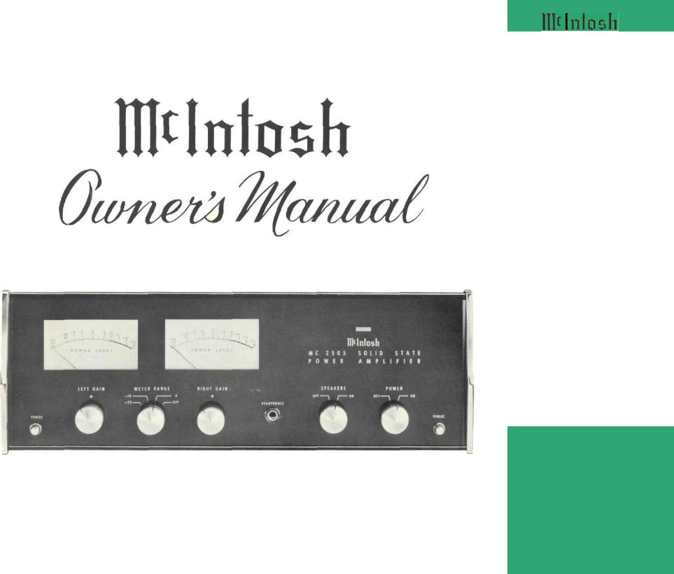 McINTOSH MC-2105 Original Power Amplifier Service-Manual/Schaltplan/Diagram 