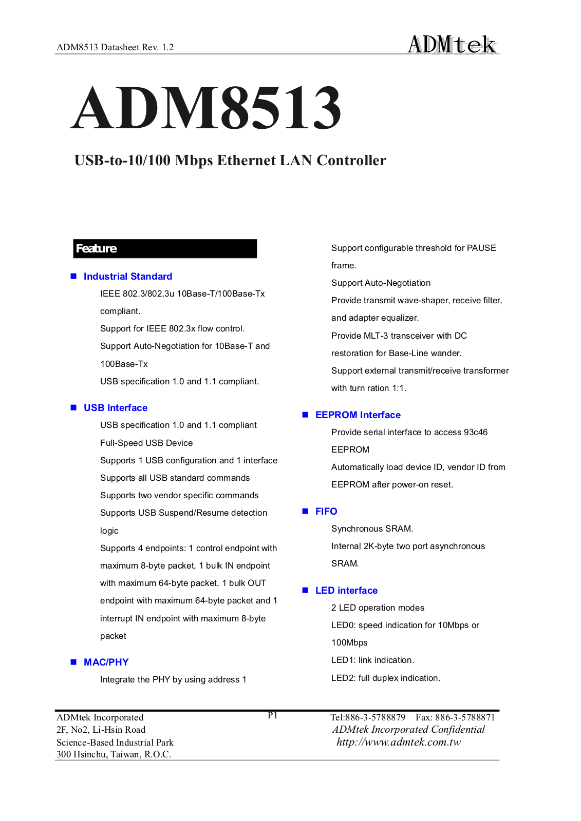 ADMTK ADM8513 Datasheet