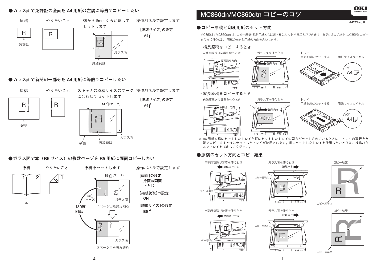 Oki MC860 copy tips