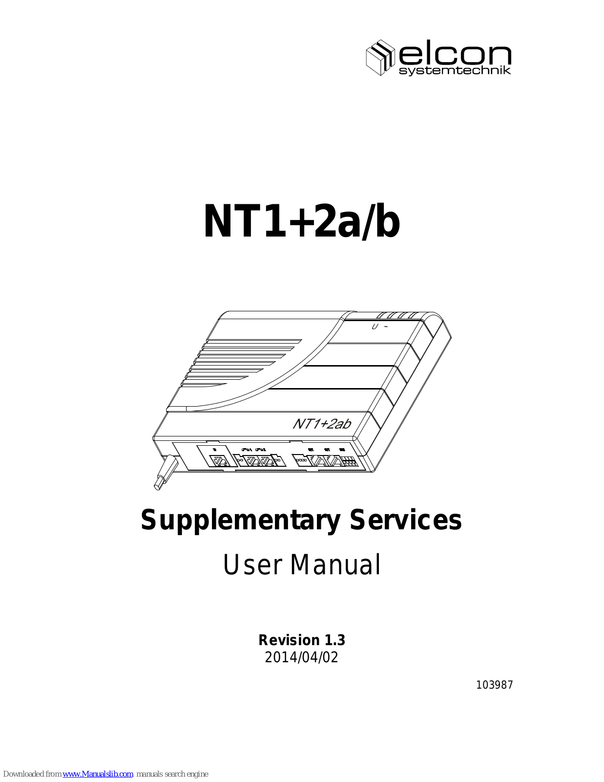 Elcon NT1+2a/b User Manual