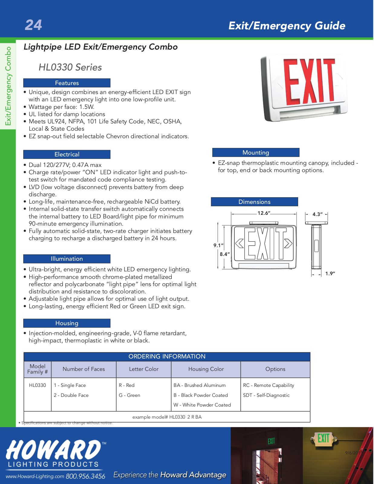 Howard Industries HL0330 Series Catalog Page