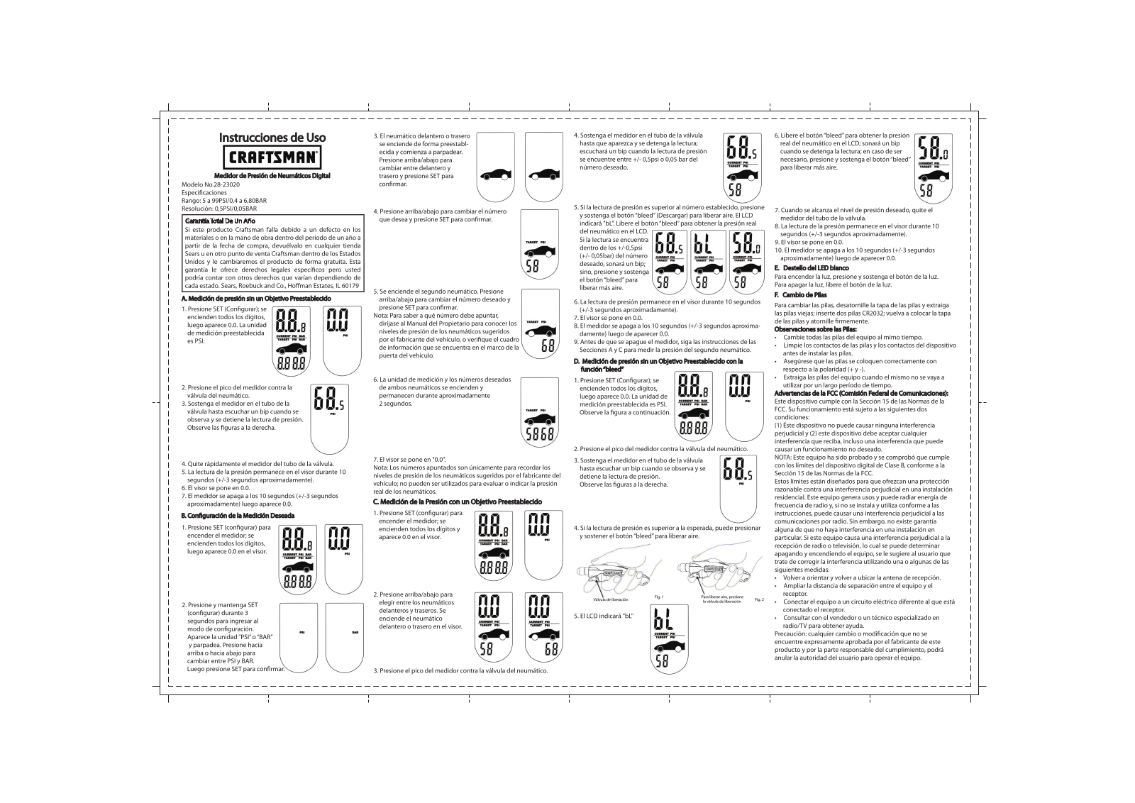 Craftsman 28-23020 Owner's Manual