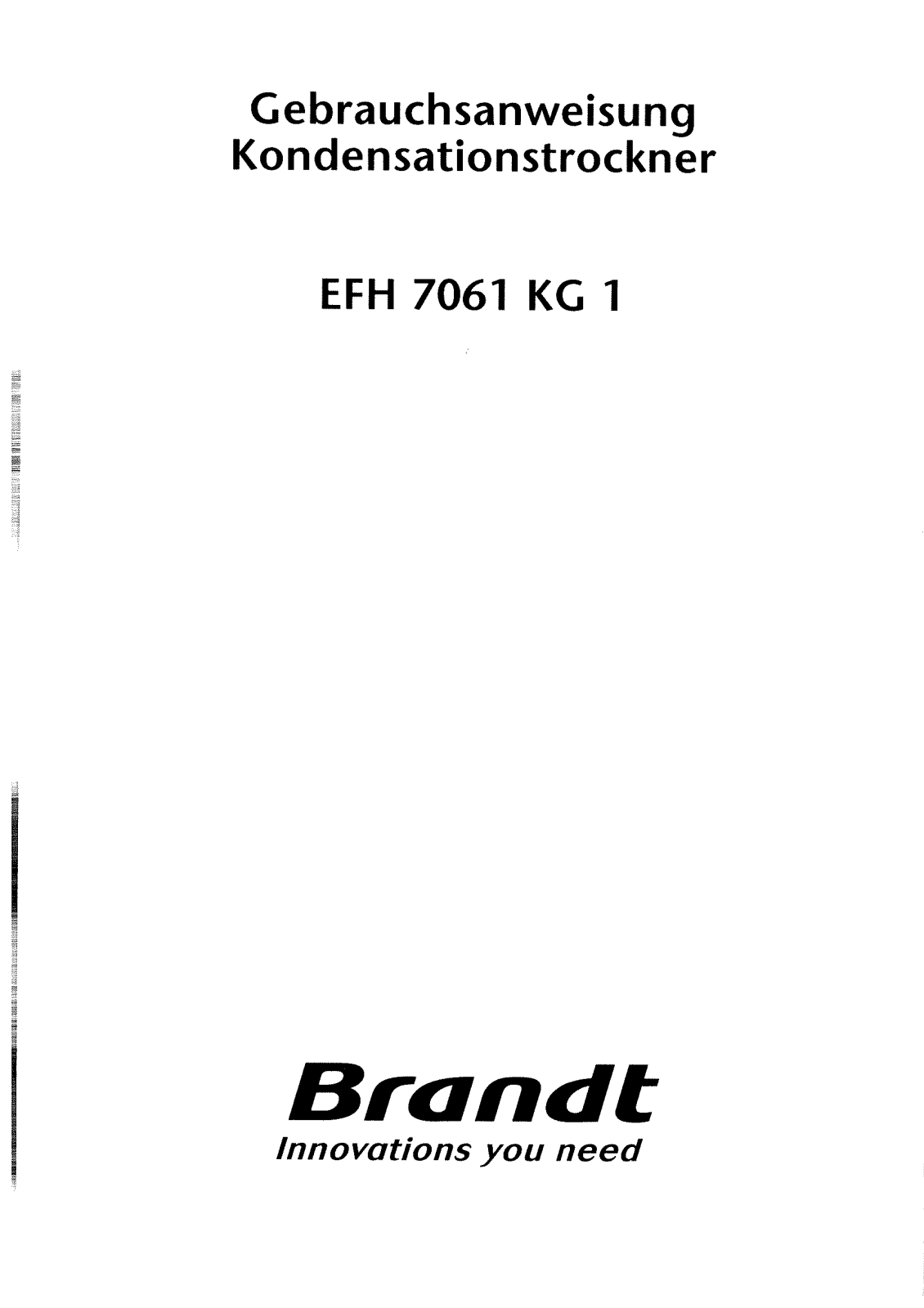 Brandt EFH7061KG1 User Manual