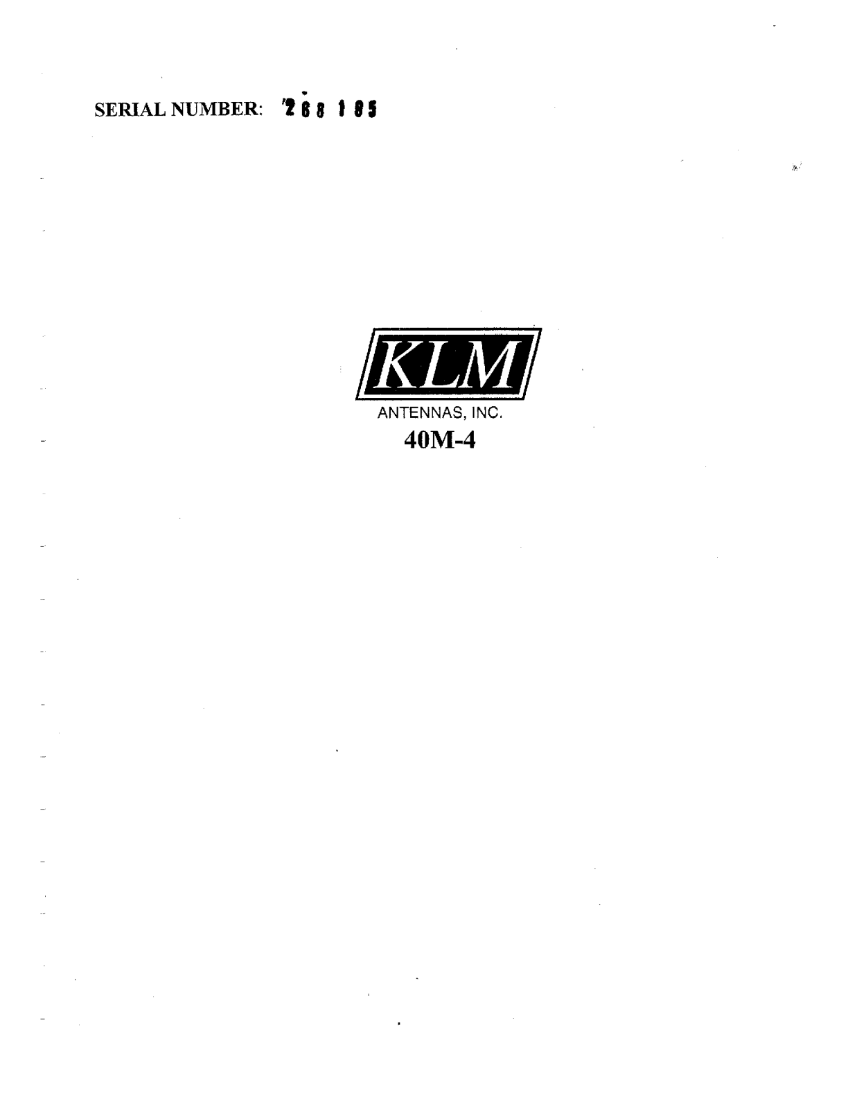 KLM 40M-4 Service manual