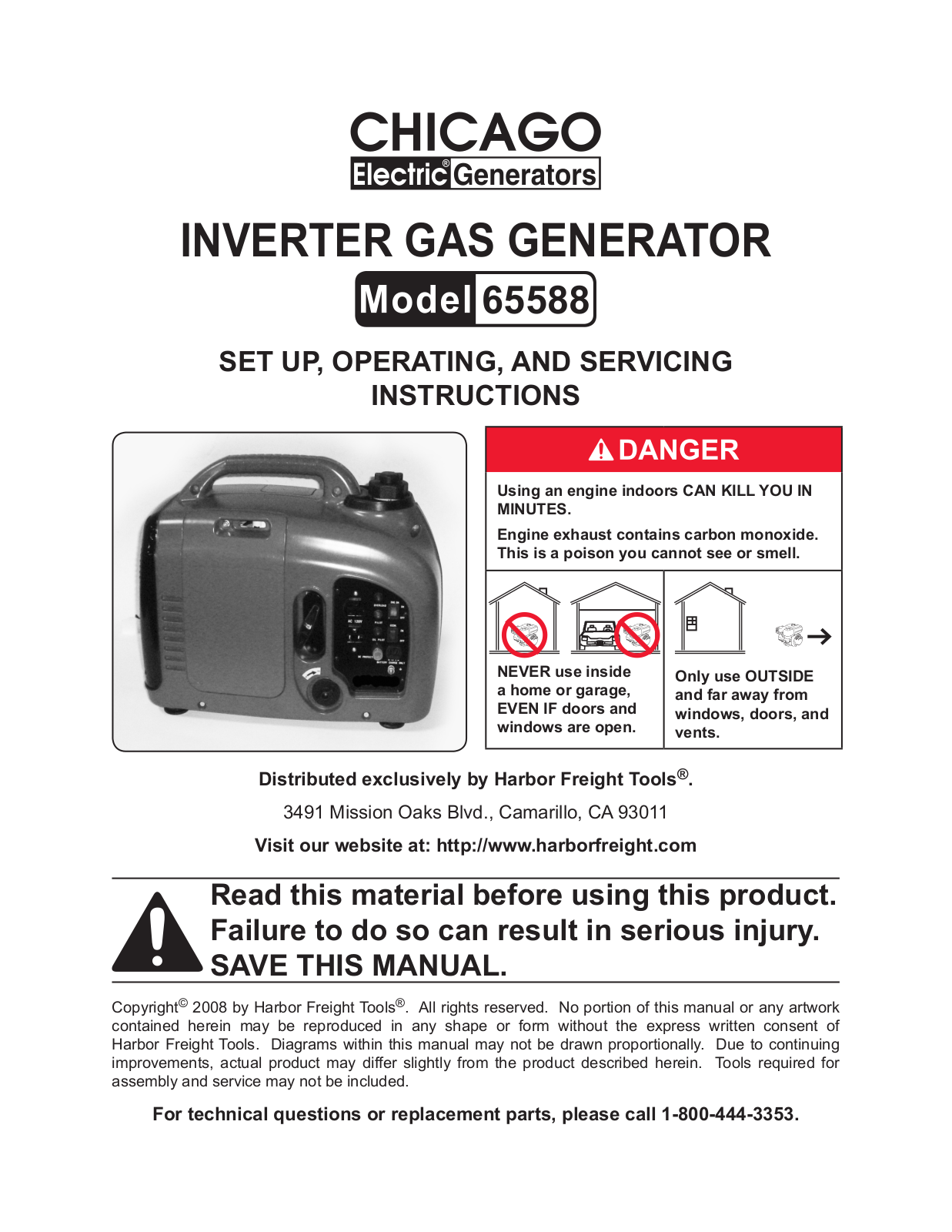 Chicago Electric 65588 User Manual