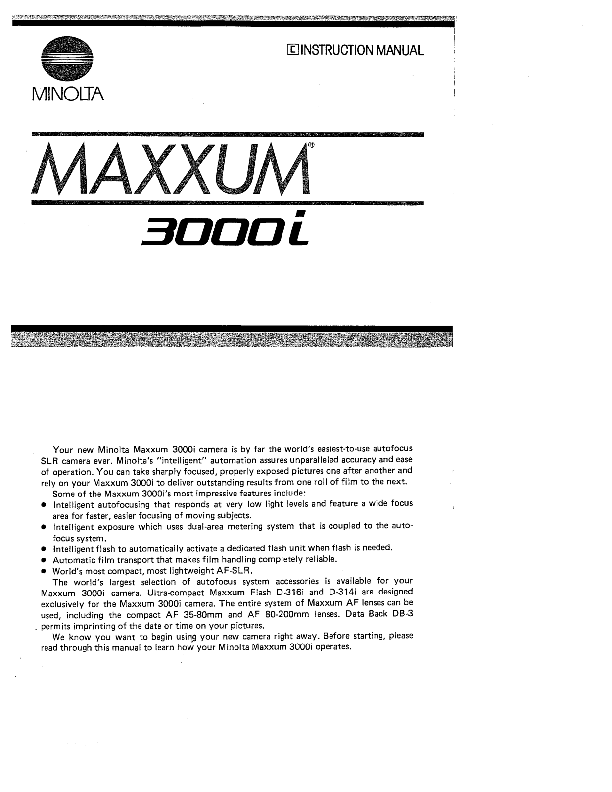 Minolta 3000I User Manual