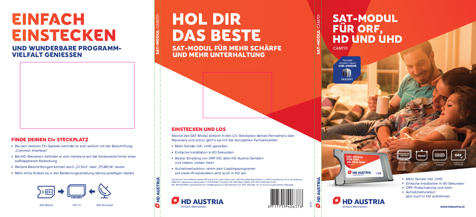 HD Austria SAT CAM701 Service Manual