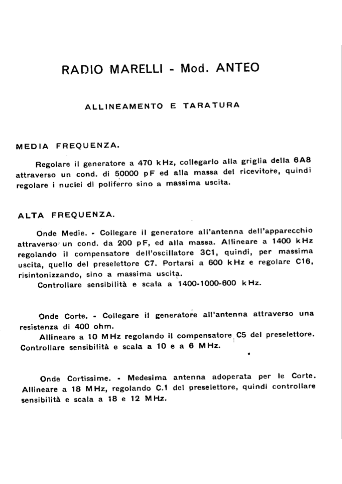 Radiomarelli anteo schematic