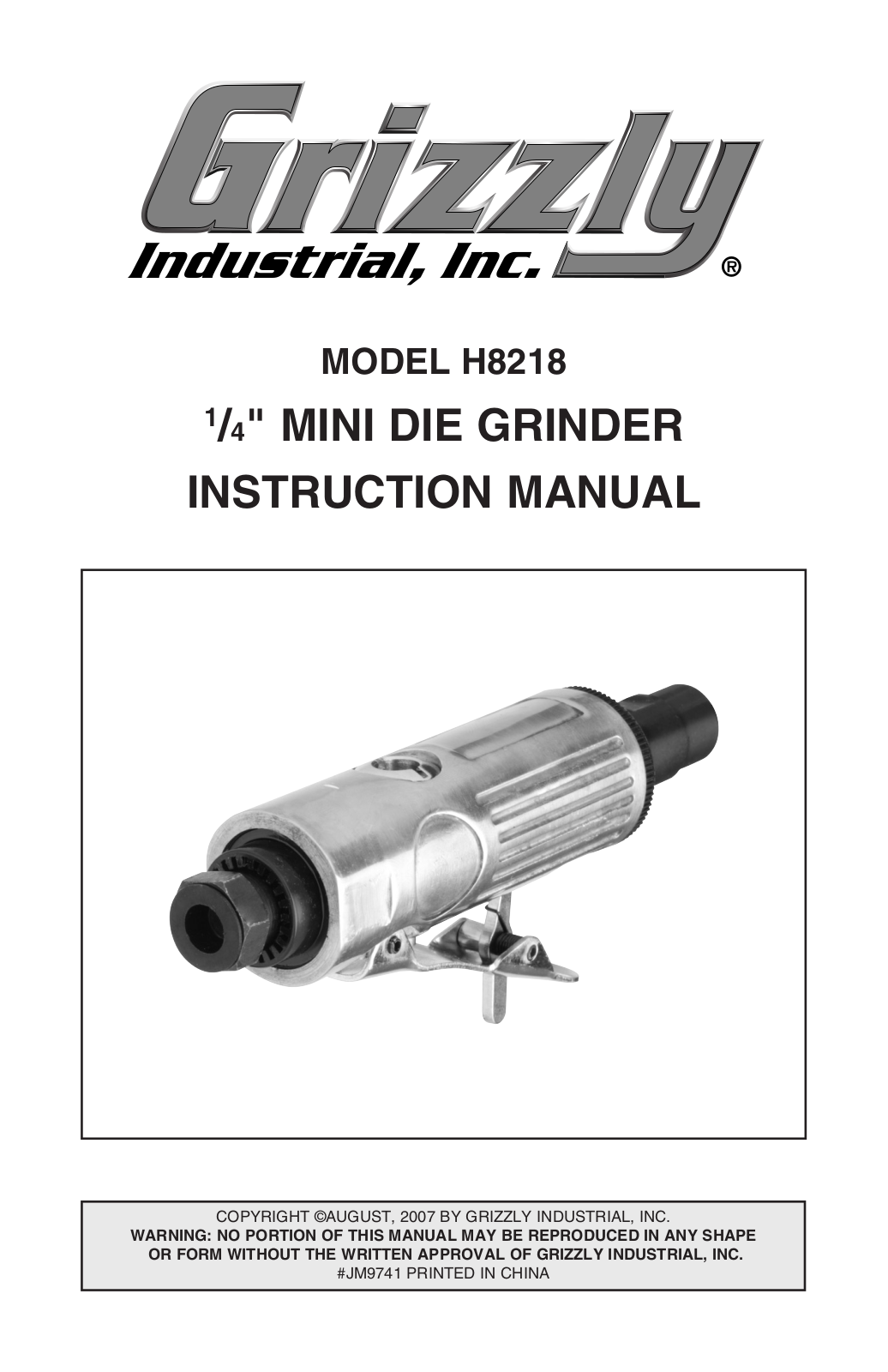 Grizzly H8218 User Manual