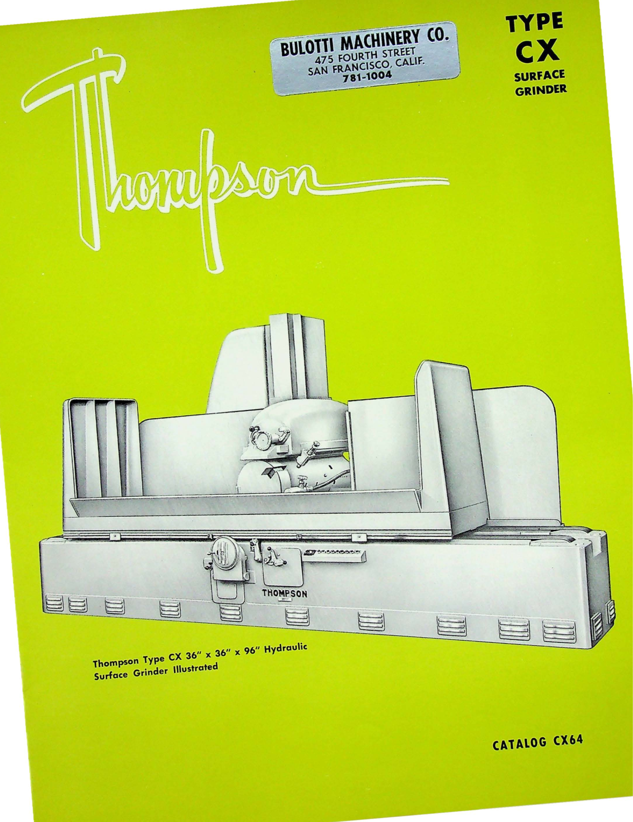 Thompson Grinder Type CX Surface Grinder Grinder, Surface - ManualMachine.com