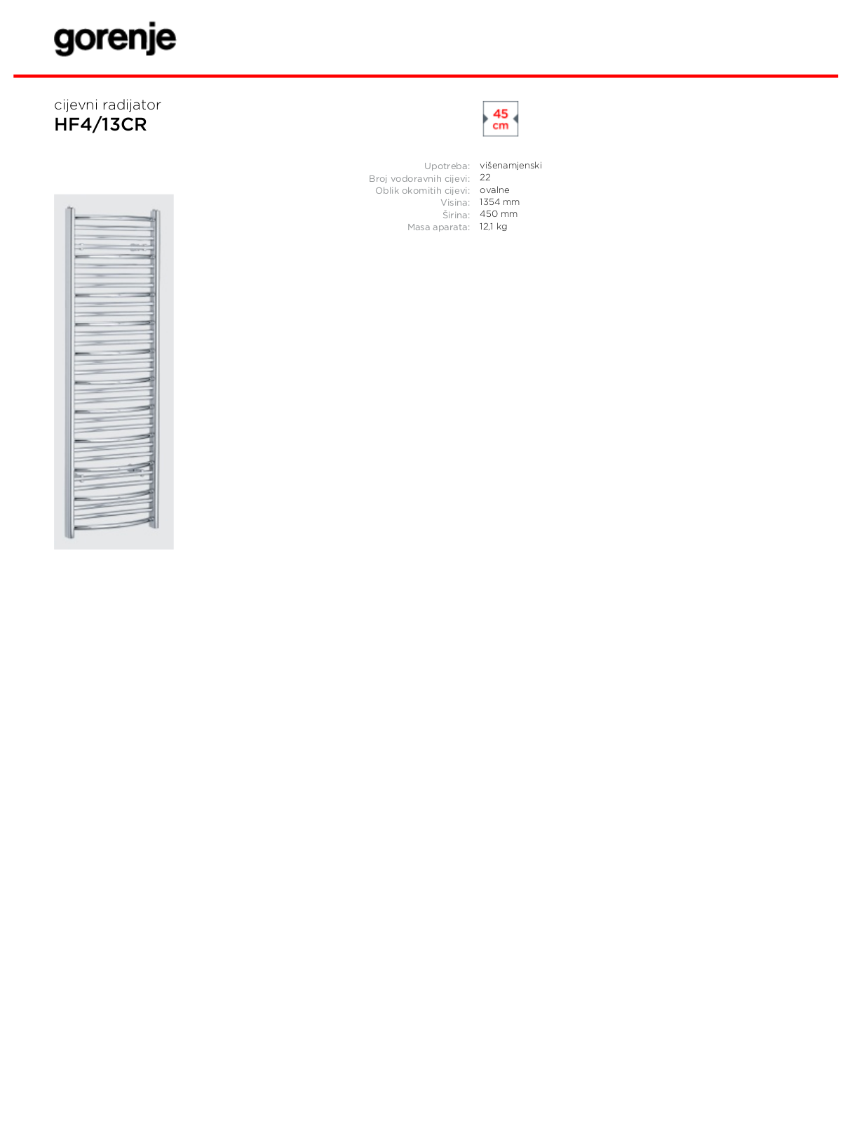 Gorenje HF4-13CR DATASHEET