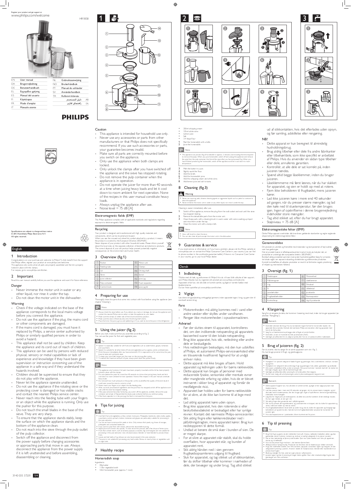 Philips Centrifugeuse User Manual