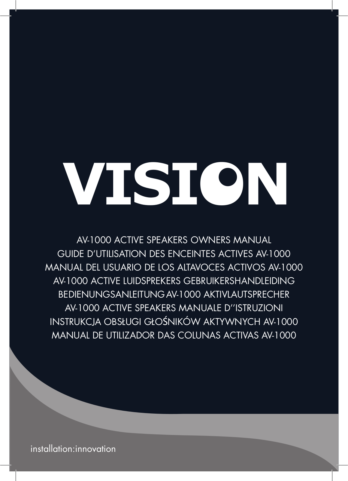 Vision AV-1000 Owner's Manual