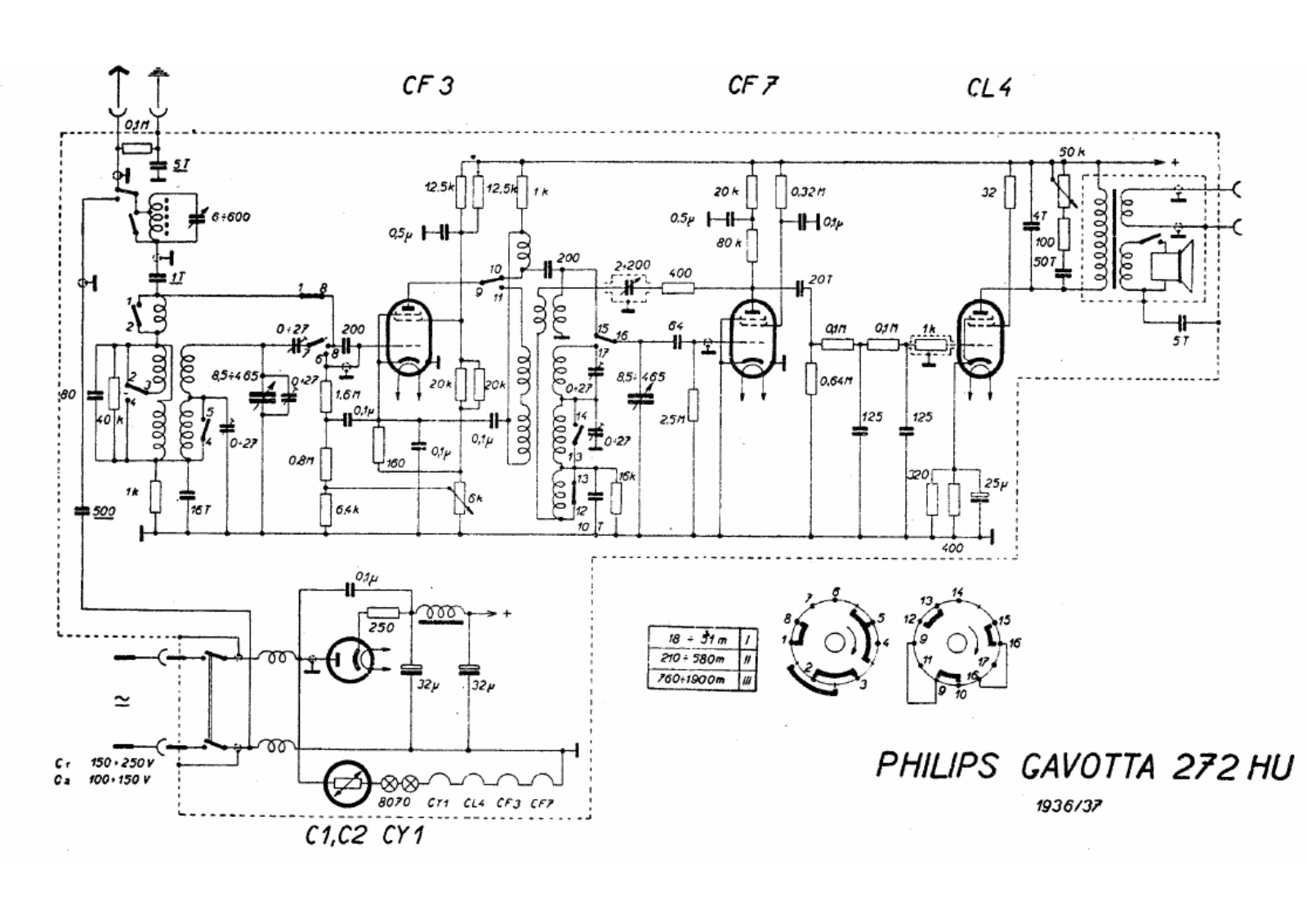 Philips 272hu schematic