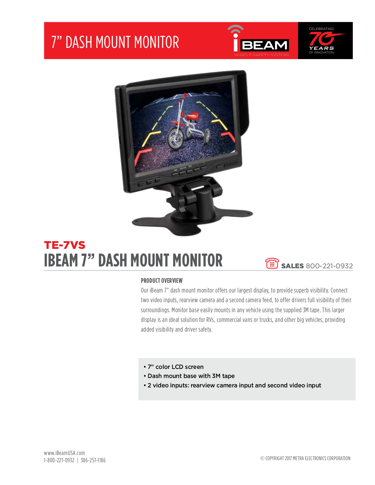 iBeam TE-7VS Specifications