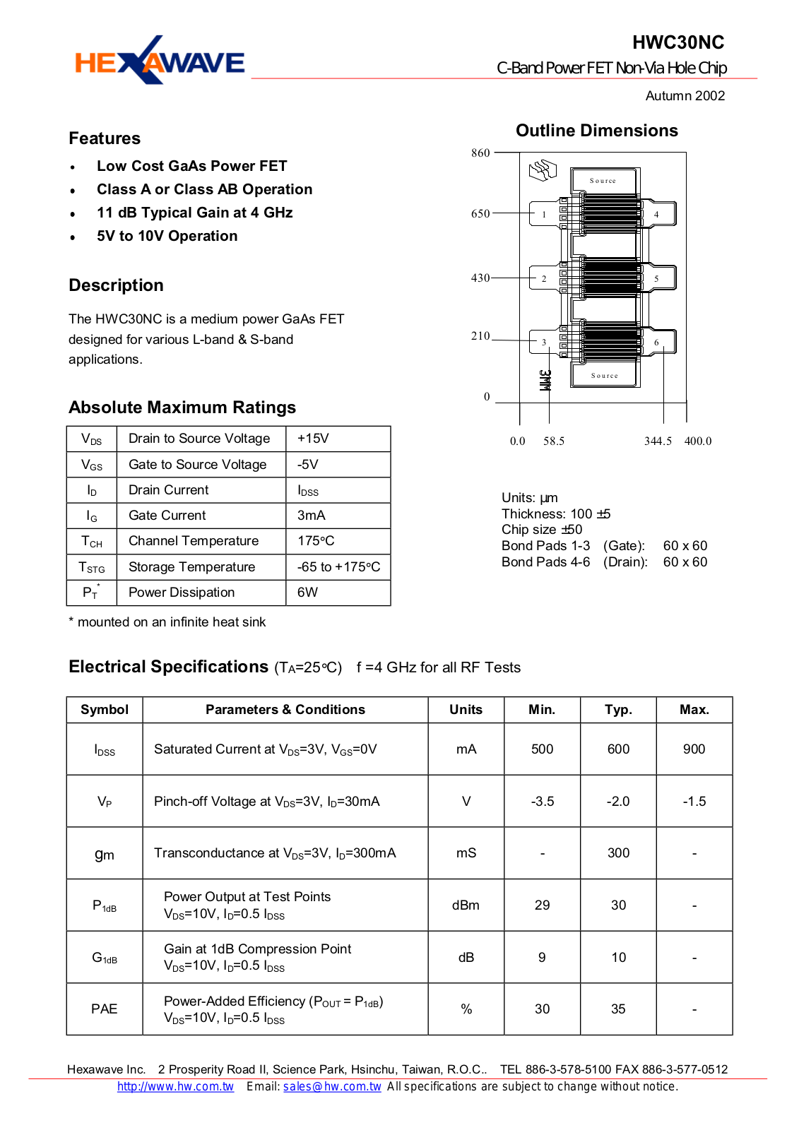 HWTW HWC30NC Datasheet