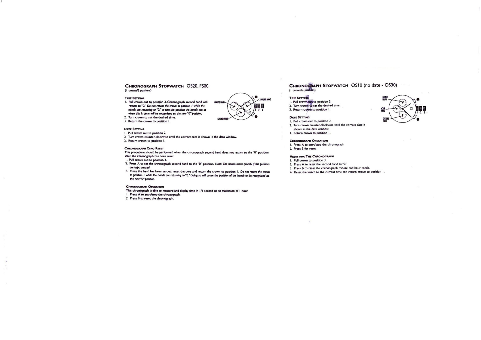 Fossil OS20, OS10, OS30 User Manual