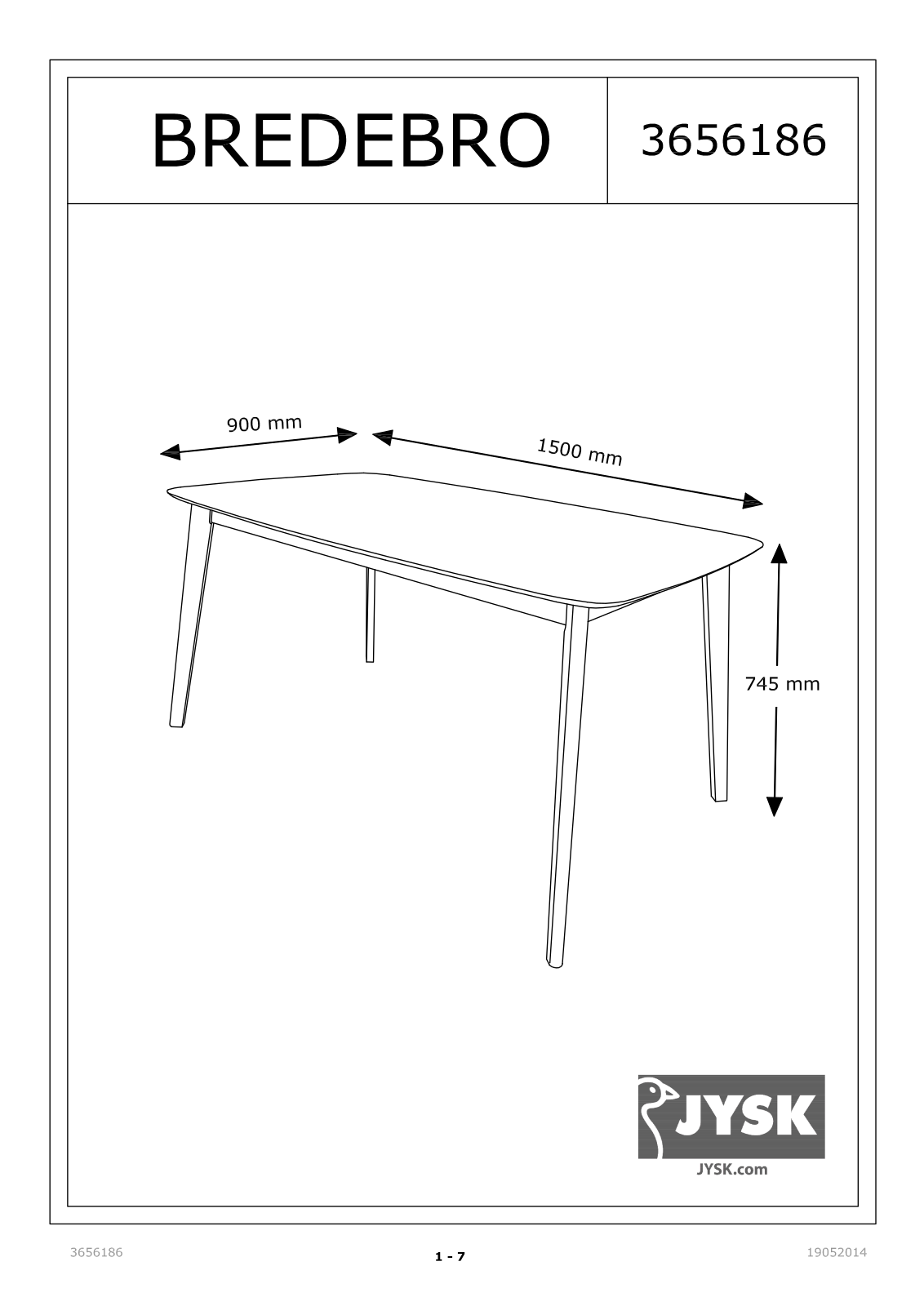 JYSK Bredebro User Manual